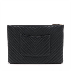 Chanel Classic Pouch Large Chevron Black Pouch Black Chanel Classic Pouch Large Chevron Black Pouch Black