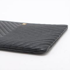 Chanel Classic Pouch Large Chevron Black Pouch Black Chanel Classic Pouch Large Chevron Black Pouch Black