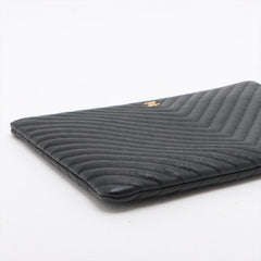 Chanel Classic Pouch Large Chevron Black Pouch Black Chanel Classic Pouch Large Chevron Black Pouch Black
