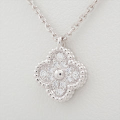 Van Cleef & Arpels Sweet Alhambra Diamond Necklace White Gold
