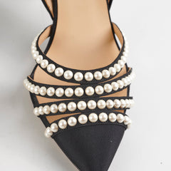 Chanel Pearl Heels Size 36 Black Chanel Pearl Heels Size 36 Black