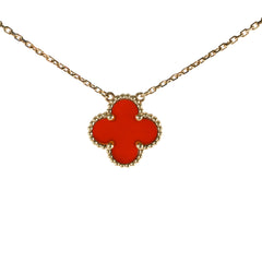 Van Cleef & Arpels 18k Yellow Gold Carnelian Necklace Van Cleef & Arpels 18k Yellow Gold Carnelian Necklace