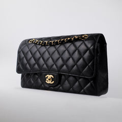 Chanel Medium M/L Caviar Classic Flap Black 23 series Chanel Medium M/L Caviar Classic Flap Black 23 series