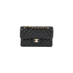 Chanel Caviar Small Double Classic Flap Black Microchip Chanel Caviar Small Double Classic Flap Black Microchip