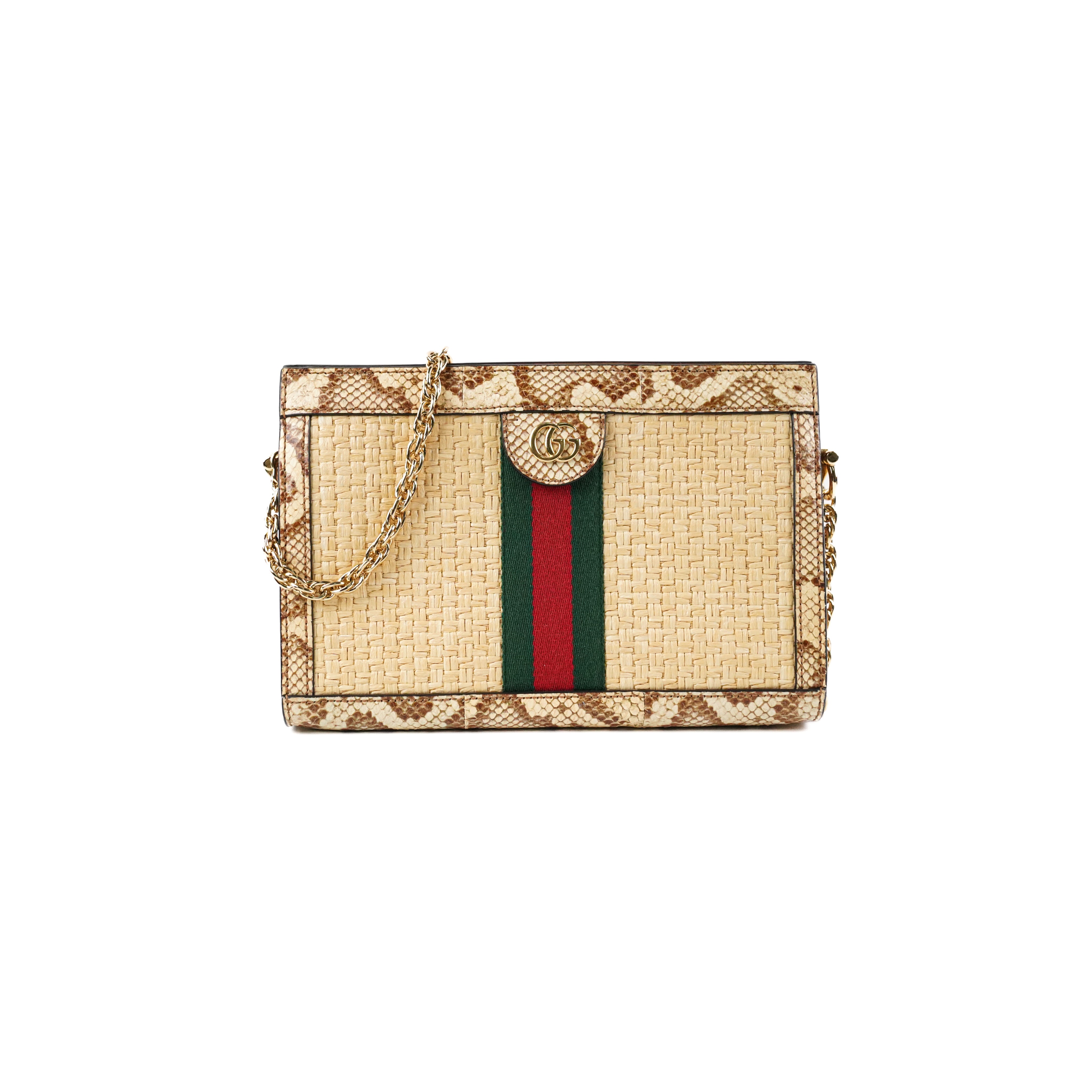 Gucci Ophidia Raffia Snakeskin Bag