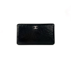 Chanel Yen Camelia Wallet Black Chanel Yen Camelia Wallet Black