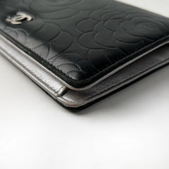 Chanel Yen Camelia Wallet Black Chanel Yen Camelia Wallet Black