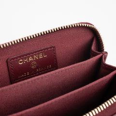 Chanel Zip Compact Wallet Burgundy (Microchip) Chanel Zip Compact Wallet Burgundy (Microchip)
