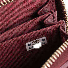 Chanel Zip Compact Wallet Burgundy (Microchip) Chanel Zip Compact Wallet Burgundy (Microchip)