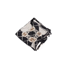 Chanel Silk Scarf Black/White Chanel Silk Scarf Black/White