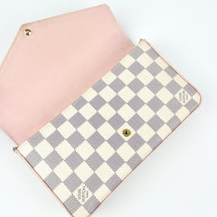 Louis Vuitton Felicie Pochette Damier Azur Pink Louis Vuitton Felicie Pochette Damier Azur Pink