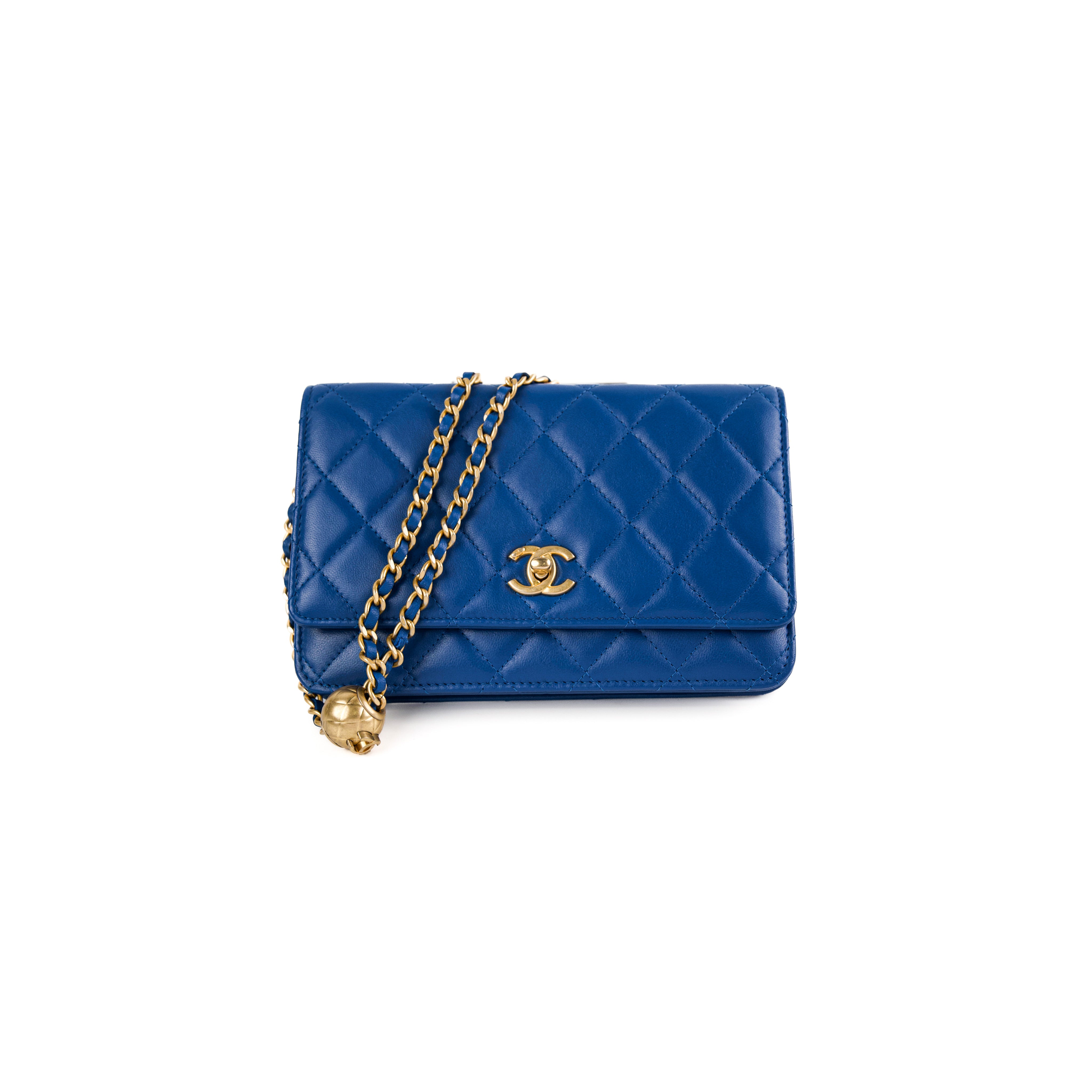 Chanel Wallet On Chain WOC Pearl Crush Lambskin Blue – THE PURSE