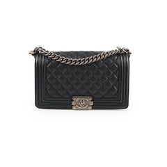 Chanel Old Medium Caviar Boy Black Chanel Old Medium Caviar Boy Black