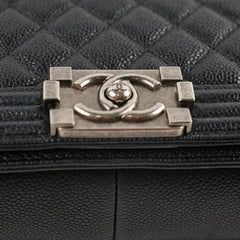 Chanel Old Medium Caviar Boy Black Chanel Old Medium Caviar Boy Black
