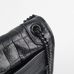 Saint Laurent Niki Baby Croc Embossed Shoulder Bag Saint Laurent Niki Baby Croc Embossed Shoulder Bag
