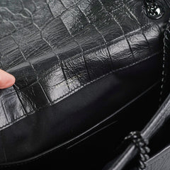 Saint Laurent Niki Baby Croc Embossed Shoulder Bag Saint Laurent Niki Baby Croc Embossed Shoulder Bag