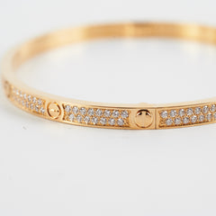 Cartier Love Bangle Pave Diamonds Yellow Gold (Size 17) Cartier Love Bangle Pave Diamonds Yellow Gold (Size 17)