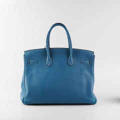 Hermes Birkin 35 Blue Jean Togo Stamp O Square (2011) Hermes Birkin 35 Blue Jean Togo Stamp O Square (2011)