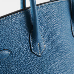 Hermes Birkin 35 Blue Jean Togo Stamp O Square (2011) Hermes Birkin 35 Blue Jean Togo Stamp O Square (2011)
