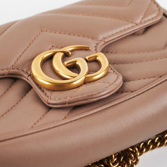 Gucci GG Supermini Marmont Matelasse Dusty Pink Gucci GG Supermini Marmont Matelasse Dusty Pink