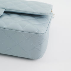 Chanel Classic Flap Medium/Large Light Blue Caviar 22P (Microchipped) Chanel Classic Flap Medium/Large Light Blue Caviar 22P (Microchipped)