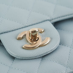 Chanel Classic Flap Medium/Large Light Blue Caviar 22P (Microchipped) Chanel Classic Flap Medium/Large Light Blue Caviar 22P (Microchipped)