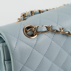 Chanel Classic Flap Medium/Large Light Blue Caviar 22P (Microchipped) Chanel Classic Flap Medium/Large Light Blue Caviar 22P (Microchipped)