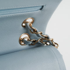 Chanel Classic Flap Medium/Large Light Blue Caviar 22P (Microchipped) Chanel Classic Flap Medium/Large Light Blue Caviar 22P (Microchipped)