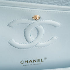 Chanel Classic Flap Medium/Large Light Blue Caviar 22P (Microchipped) Chanel Classic Flap Medium/Large Light Blue Caviar 22P (Microchipped)