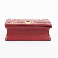 Christian Dior Diorama Burgundy Studded Crossbody Bag Christian Dior Diorama Burgundy Studded Crossbody Bag
