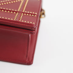 Christian Dior Diorama Burgundy Studded Crossbody Bag Christian Dior Diorama Burgundy Studded Crossbody Bag