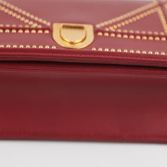 Christian Dior Diorama Burgundy Studded Crossbody Bag Christian Dior Diorama Burgundy Studded Crossbody Bag