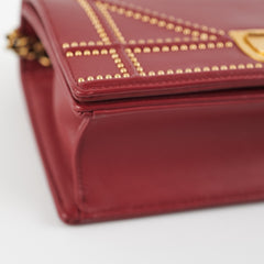 Christian Dior Diorama Burgundy Studded Crossbody Bag Christian Dior Diorama Burgundy Studded Crossbody Bag