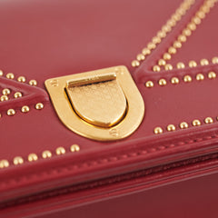 Christian Dior Diorama Burgundy Studded Crossbody Bag Christian Dior Diorama Burgundy Studded Crossbody Bag