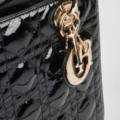 Dior Medium Lady Dior Patent Black Dior Medium Lady Dior Patent Black