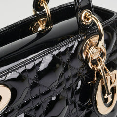 Dior Medium Lady Dior Patent Black Dior Medium Lady Dior Patent Black