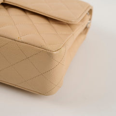 Chanel Medium/Large Double Classic Flap Beige Chanel Medium/Large Double Classic Flap Beige