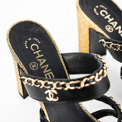 Chanel Black/Gold Chain Heels Chanel Black/Gold Chain Heels