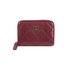 Chanel Zip Compact Wallet Burgundy (Microchip) Chanel Zip Compact Wallet Burgundy (Microchip)