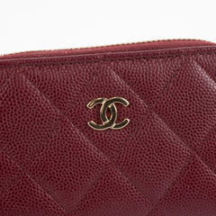 Chanel Zip Compact Wallet Burgundy (Microchip) Chanel Zip Compact Wallet Burgundy (Microchip)