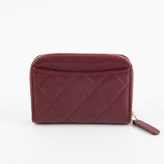 Chanel Zip Compact Wallet Burgundy (Microchip) Chanel Zip Compact Wallet Burgundy (Microchip)