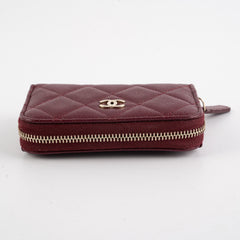 Chanel Zip Compact Wallet Burgundy (Microchip) Chanel Zip Compact Wallet Burgundy (Microchip)