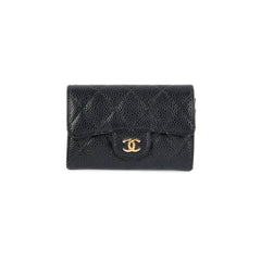 Chanel Caviar Flap Card Holder Black Chanel Caviar Flap Card Holder Black