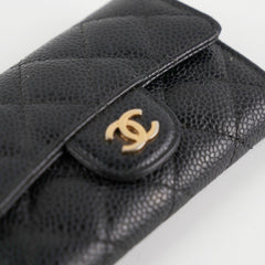 Chanel Caviar Flap Card Holder Black Chanel Caviar Flap Card Holder Black