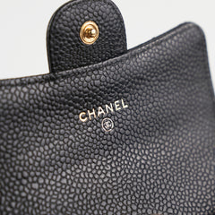 Chanel Caviar Flap Card Holder Black Chanel Caviar Flap Card Holder Black