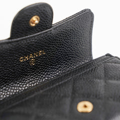 Chanel Caviar Flap Card Holder Black Chanel Caviar Flap Card Holder Black