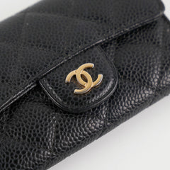 Chanel Caviar Flap Card Holder Black Chanel Caviar Flap Card Holder Black