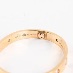 Cartier Love Pink Gold 10 Diamond Size 15 Bracelet