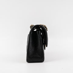Chanel Caviar Small Double Classic Flap Black Microchip Chanel Caviar Small Double Classic Flap Black Microchip
