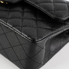 Chanel Caviar Small Double Classic Flap Black Microchip Chanel Caviar Small Double Classic Flap Black Microchip